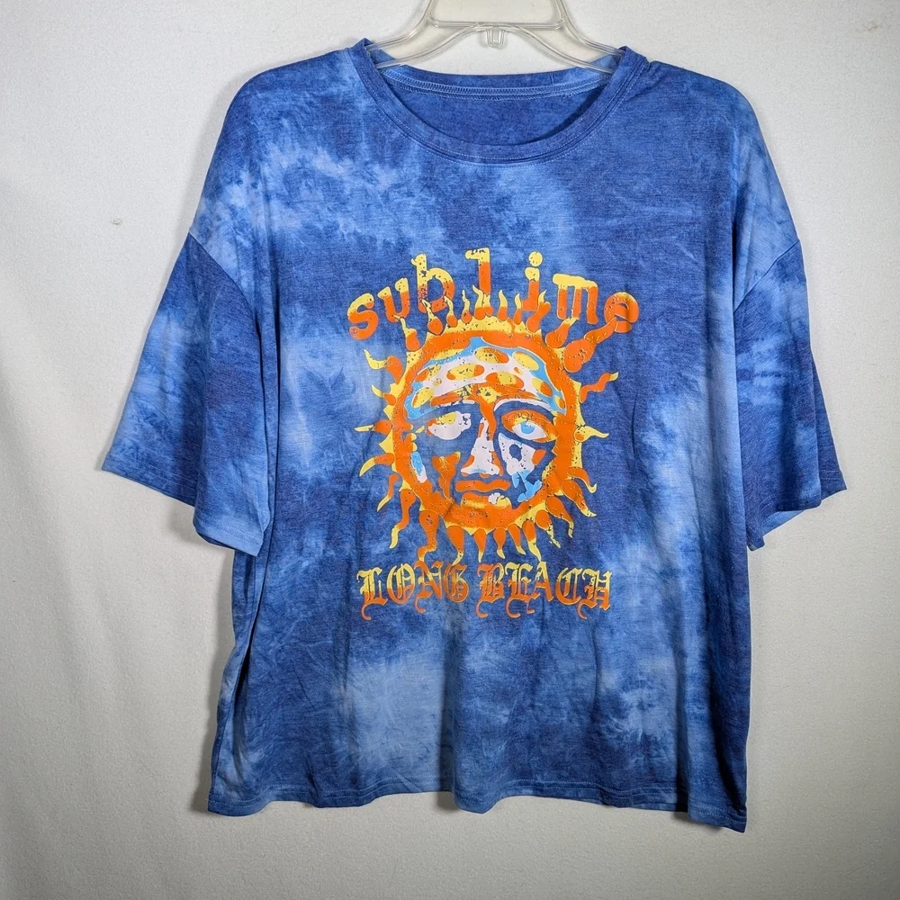Sublime Long Beach Blue Tie-Dye T-Shirt - Picture 1 of 2